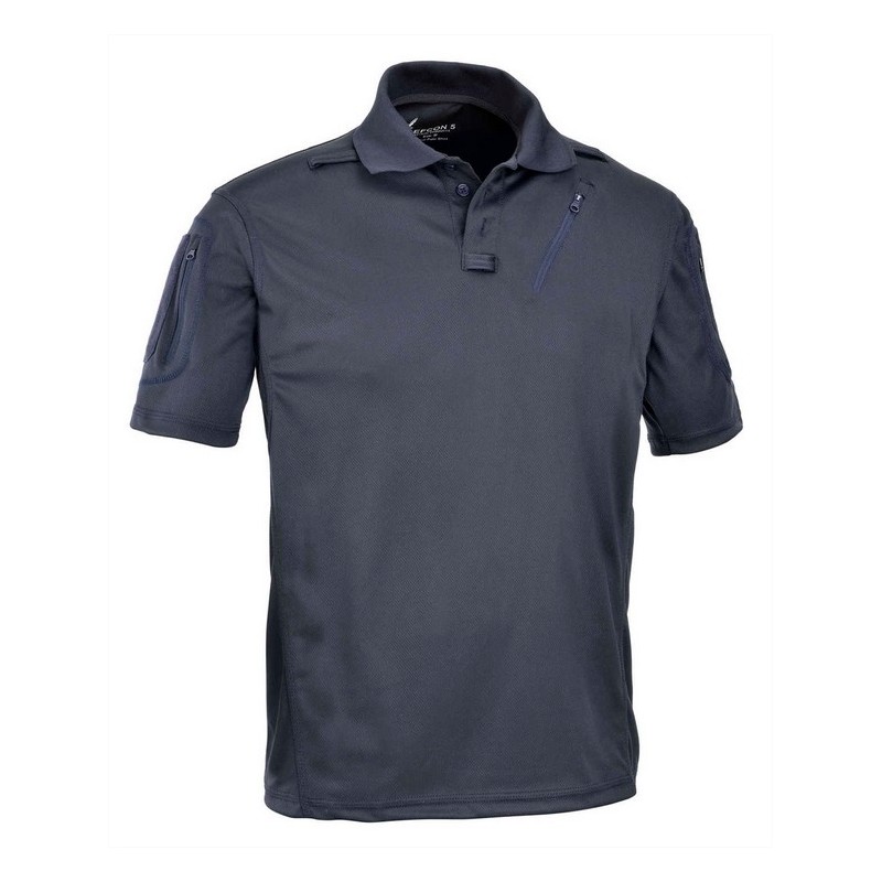 DEFCON5 POLO TACTICAL MANICA CORTA CON TASCHE POLYESTER MESH NAVY BLUE