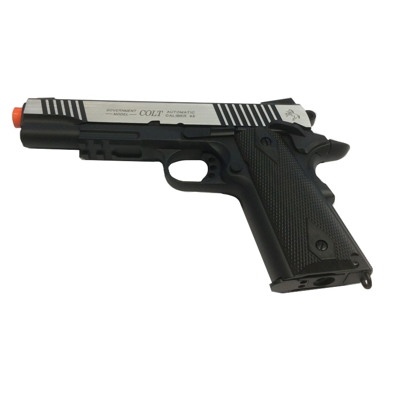 CYBERGUN PISTOLA SOFTAIR CO2 COLT 1911 RAIL GUN BICOLORE SCARRELLANTE