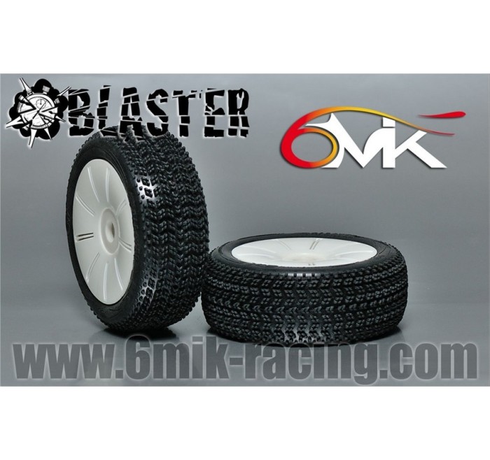 6MIK COPPIA GOMME 1/8 OFFROAD BLASTER 0/18-¦ INCOLLATE SU CERCHIO 