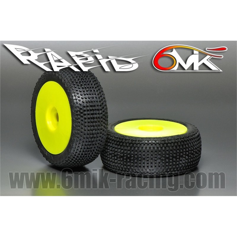 6MIK COPPIA GOMME 1/8 OFFROAD RAPID 15/25-¦ INCOLLATE SU CERCHIO 