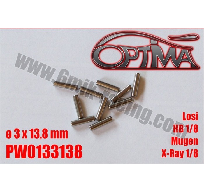 6MIK OPTIMA SPINE SEMIASSI 3,0 X 13,8mm X-RAY/MUGEN/TLR/RADIOSISTEMI 