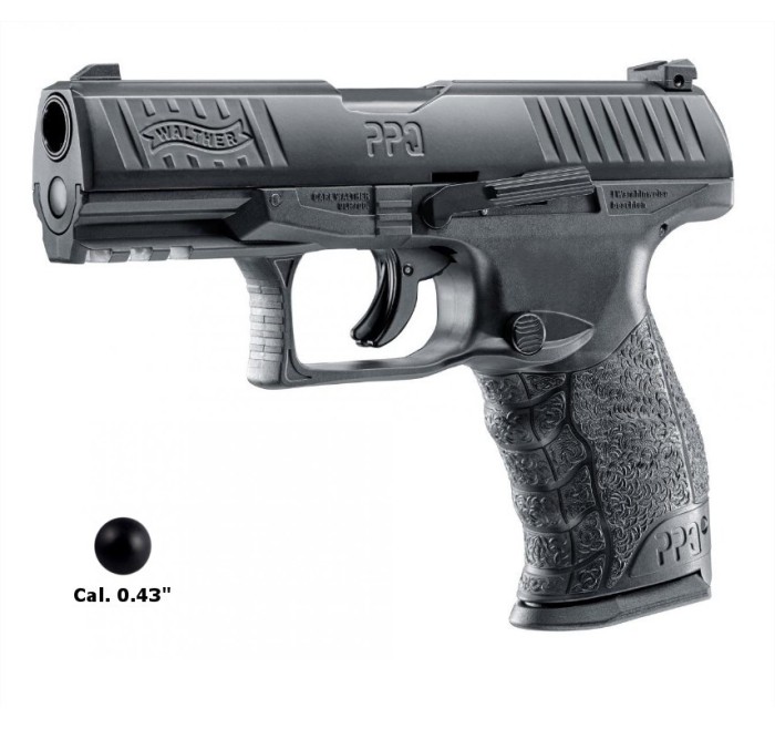 UMAREX WALTHER PISTOLA T4E PPQ M2 NERA CO2 -7,5J CAL .43 C.N. 735 