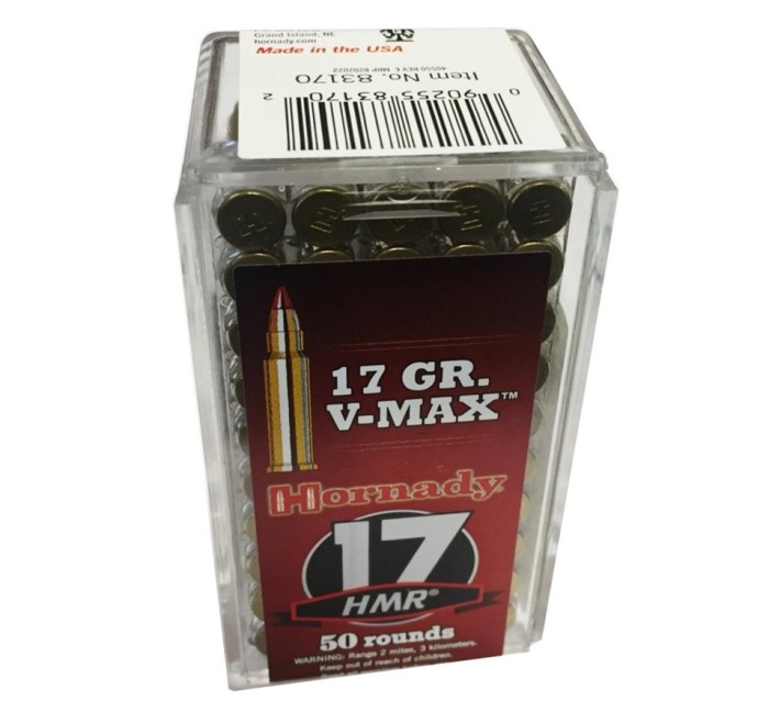 HORNADY CARTUCCE CAL. 17 HMR V-MAX 17grs *Conf. 50pz*