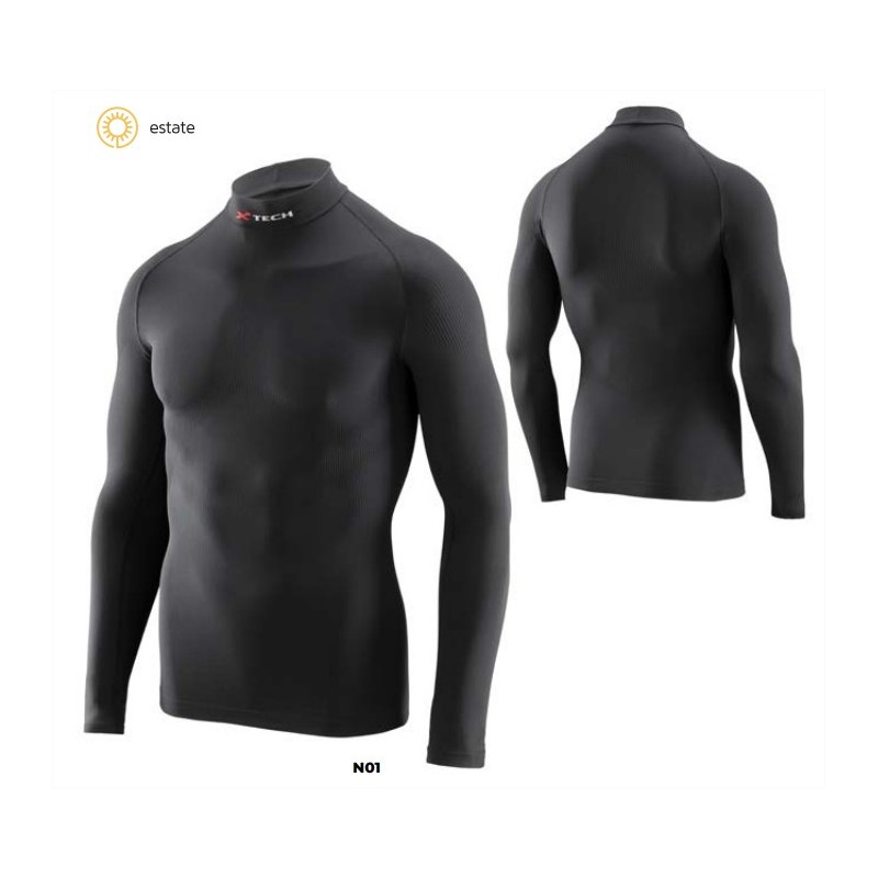 XTECH MAGLIA TECNICA OXYGEN ESTIVA LUPETTO MANICA LUNGA NERO