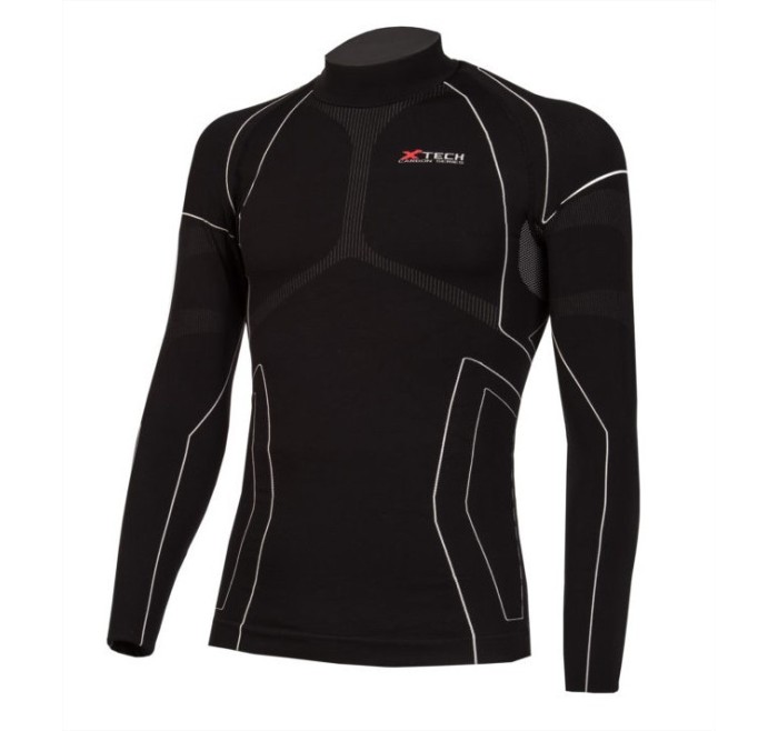 XTECH MAGLIA TECNICA RACE3 LUPETTO MANICA LUNGA NERO