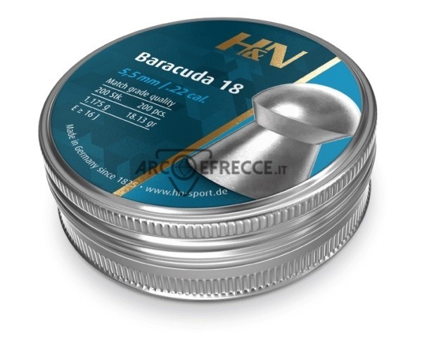 H&N PIOMBINO DIABOLO BARACUDA-18 Cal. 5,52mm 1,17gr *Conf. 200pz* - Arco e  Frecce