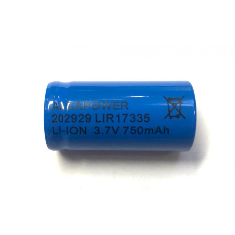 ALCAPOWER BATTERIA SINGOLA RICARICABILE Li-ion CR123 3.7V 750mAh 16340 THUNDER-STELLAR