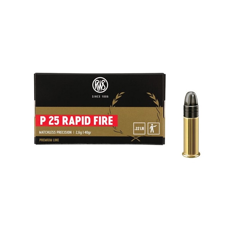 RWS CARTUCCE CAL .22LR P25 RAPID FIRE 40grs *Conf. da 50pz*